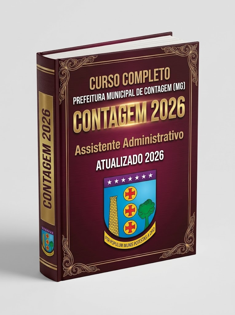 Capa enviada do curso completo Contagem 2026 para Assistente Administrativo